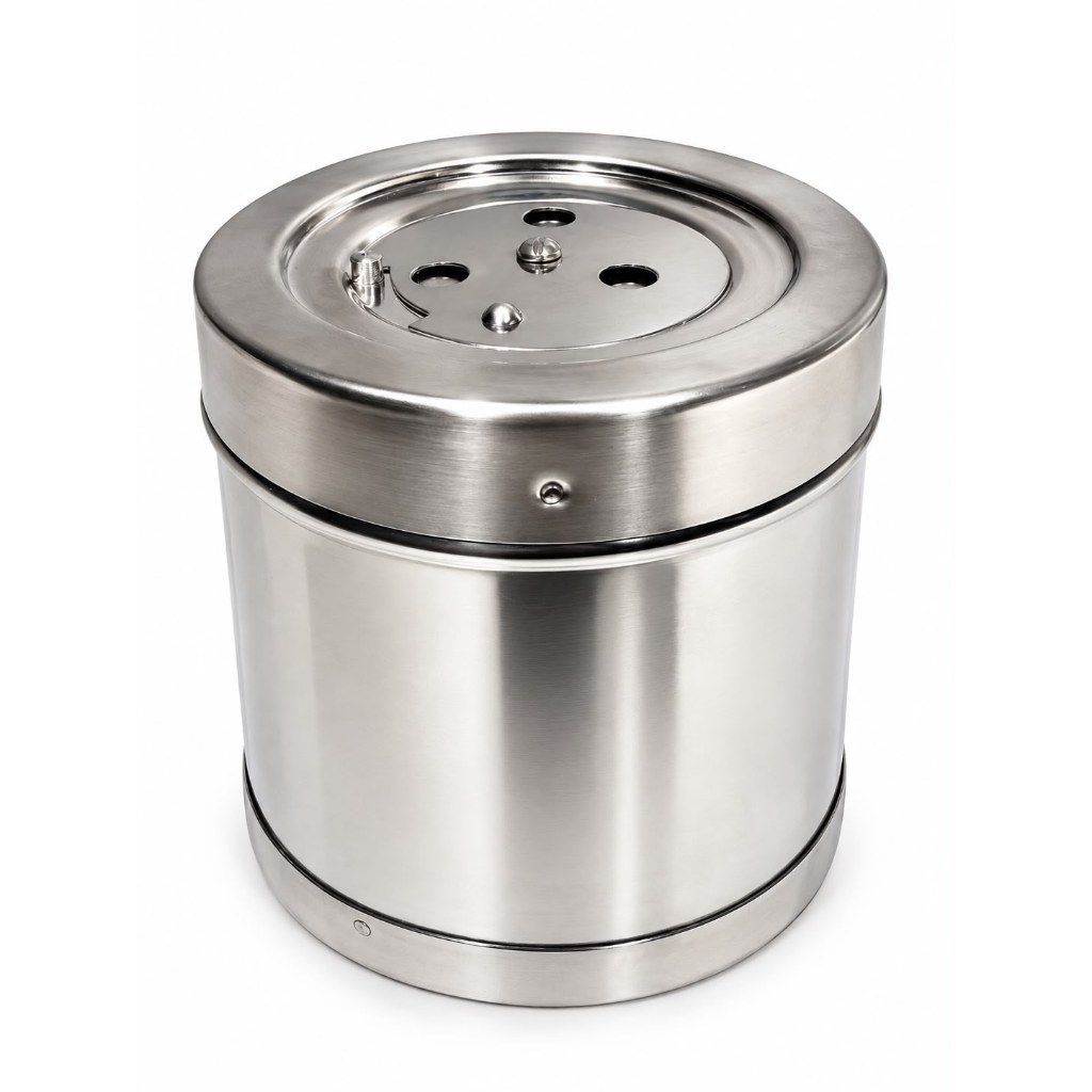 TAMBORES PERFORADO - ACERO INOXIDABLE 304 - ECONOX® Ø 12 x 12 cm, capacidad 1.350 ml