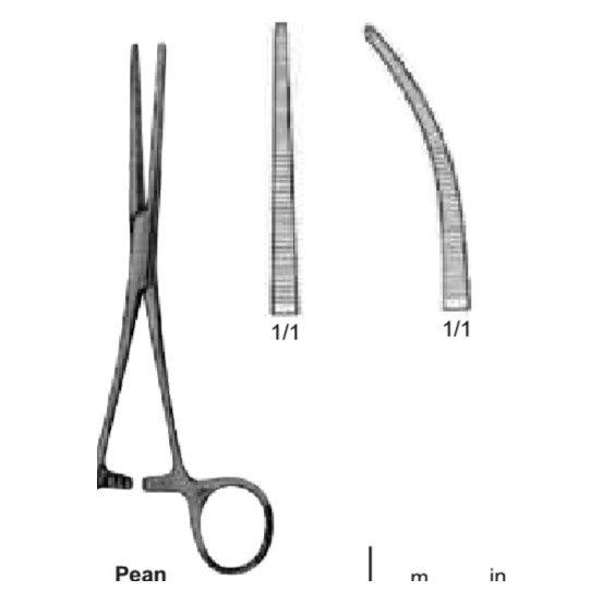 PINZA PEAN 14CM CURVA