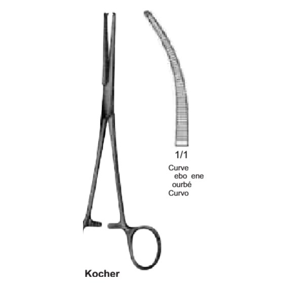 PINZA KOCHER 16CM CURVA